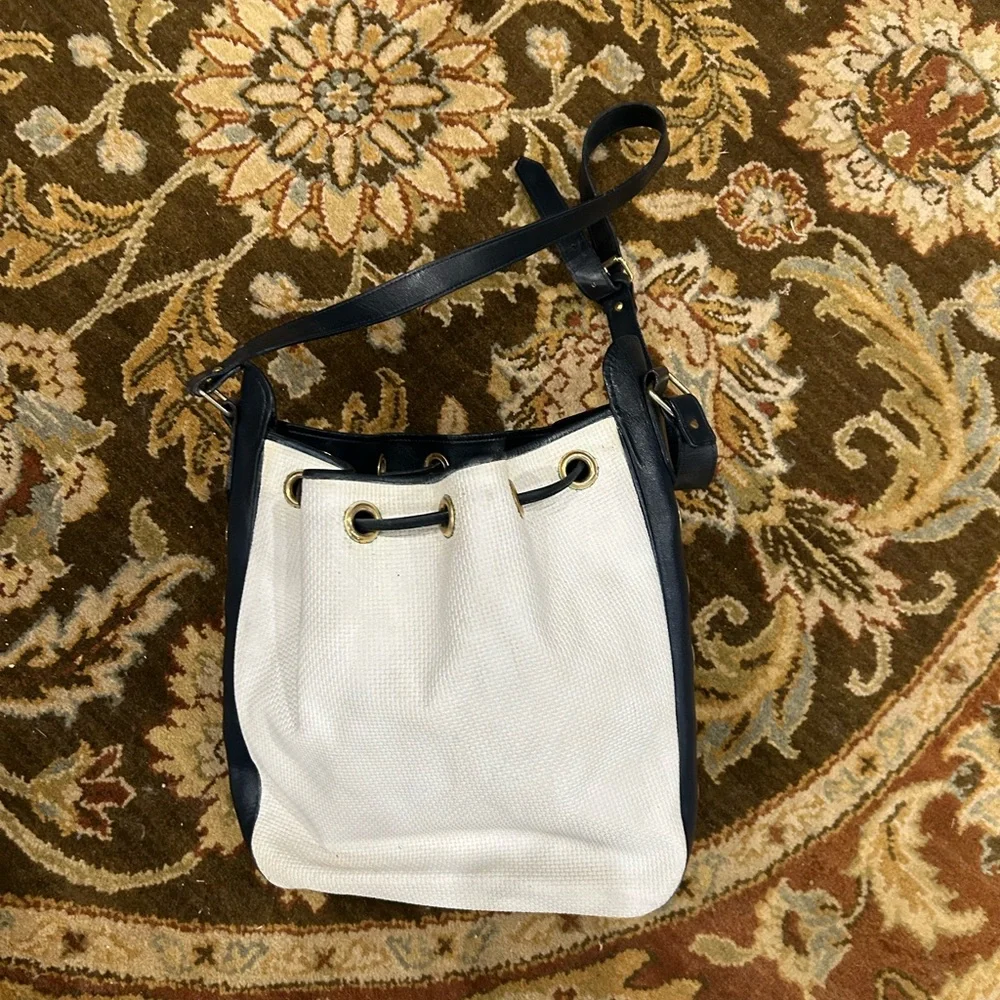 YSL straw &‎ leather tote vintage